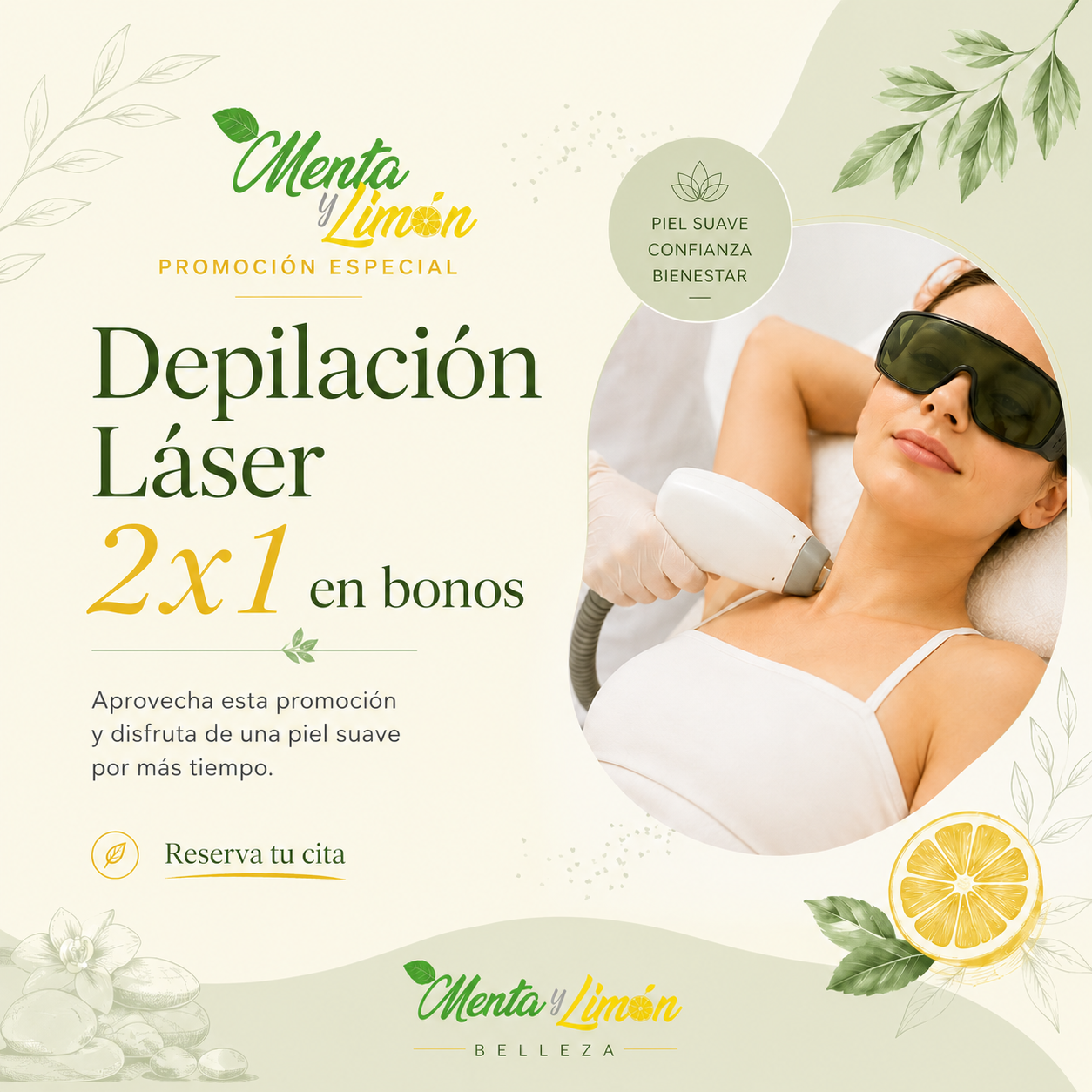 Promoción depilación láser 2x1 Menta y limón